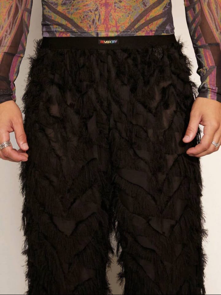 Men's Patchwork Fringe Straight Leg Lounge Pant